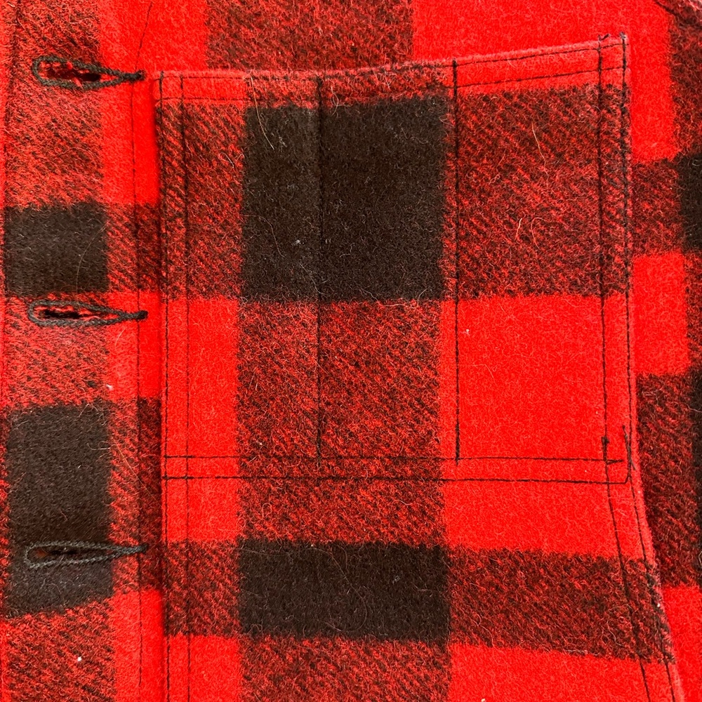 CC Filson Mackinaw Wool Vest Mens 38 Red Black Buffalo Plaid Style 20 USA Made - Picture 5 of 11